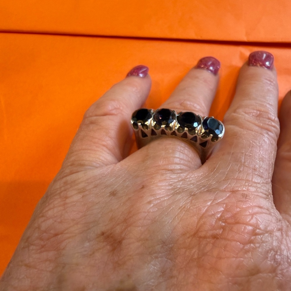 Solid Sterling silver 925 Garnet Stone Ring